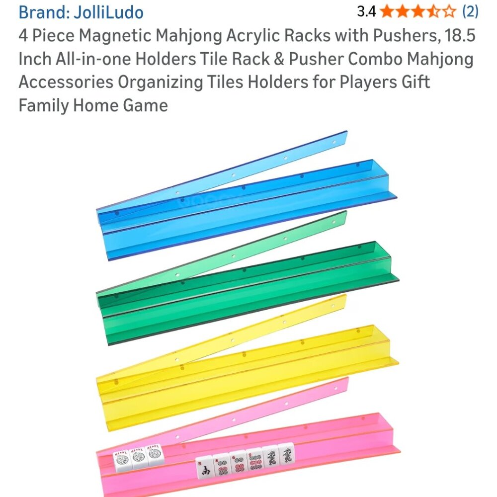 NIP JolliLudo 4pc Majong Tile Rack Pusher